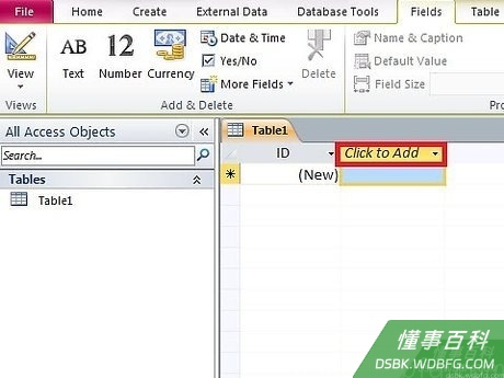 Step 1 输入信息到您的Access数据库表。