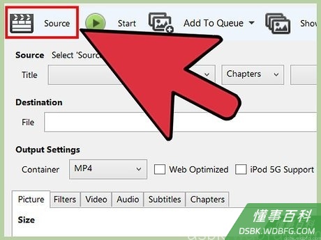 Step 5 点击“来源”按钮,选择DVD。
