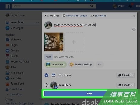 Step 5 如果你喜欢,可以给帖子添加文本信息。