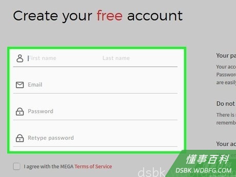 Step 3 输入帐号信息。