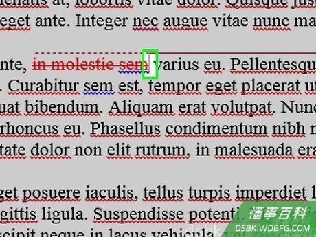 Step 8 把鼠标光标放在删除线文本后的空格后面。