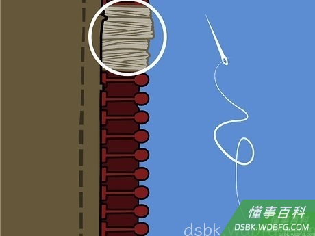Step 3 在坏齿上缝几针。