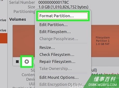 Step 3 点击齿轮按钮,选择“格式化分区”。