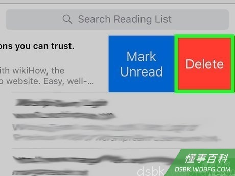 Step 8 向左滑动一个“阅读列表”条目来删除它。