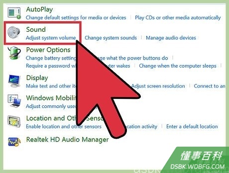 Step 1 从控制面板访问声音和音频设备。
