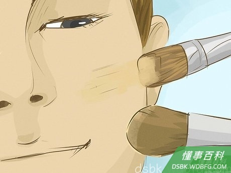 Step 1 涂上少量粉底和遮瑕膏。