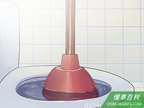 Step 3 用吸盘对准抽水马桶的下水口。