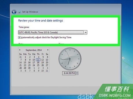 Step 5 选择时区。