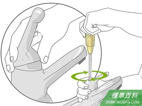 Step 5 重新装好把手,然后“慢慢地”打开水龙头。