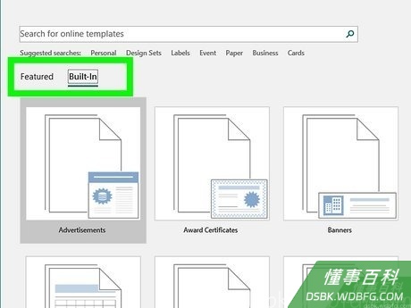 Step 2 在左侧列中点击要创建的出版物类型。
