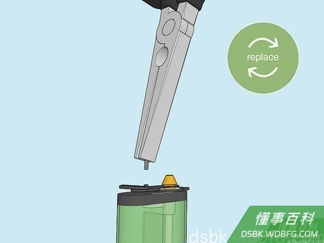 Step 2 为丁烷打火机更换打火石。
