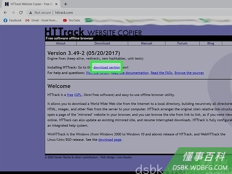 Step 1 下载并安装HTTrack。