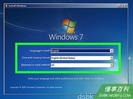 Step 1 选择语言和区域。