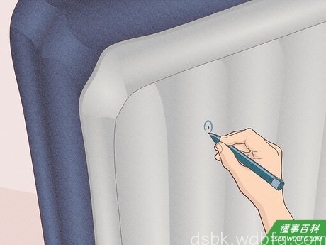 Step 8 用普通笔或锐意笔把漏气的地方圈起来。
