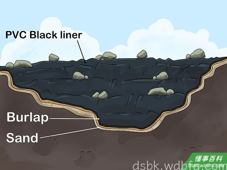 Step 2 为池塘添加衬垫。