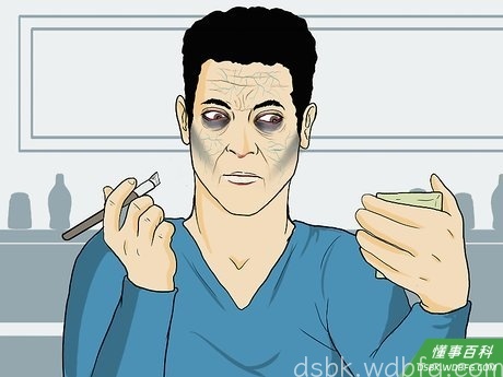 Step 6 在脸颊和前额上画出血管。