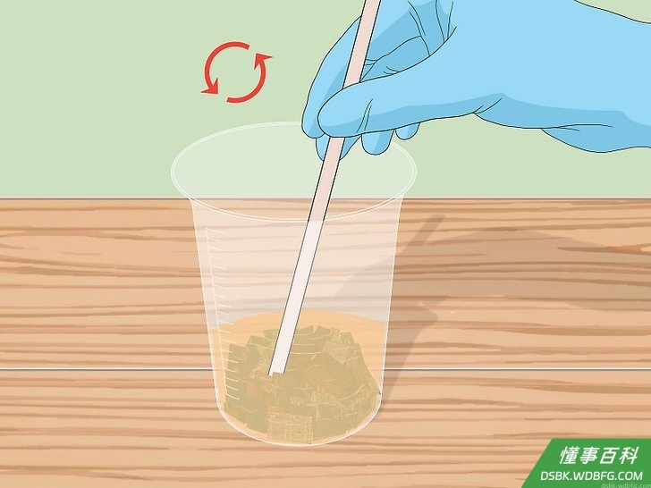 Step 5 用玻璃棒搅动混合物,直到溶解。