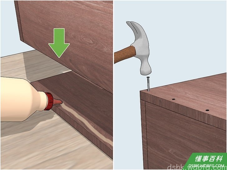 Step 6 为侧板装上底板。