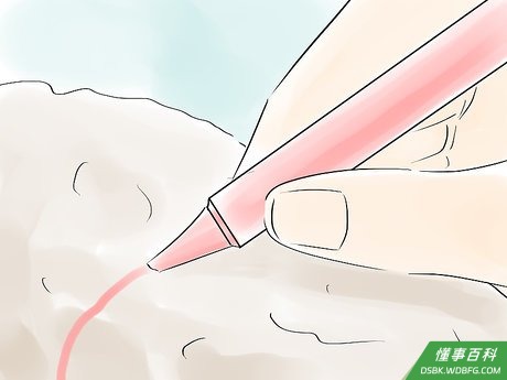 Step 5 在石头上用铅笔或蜡笔做好标记。