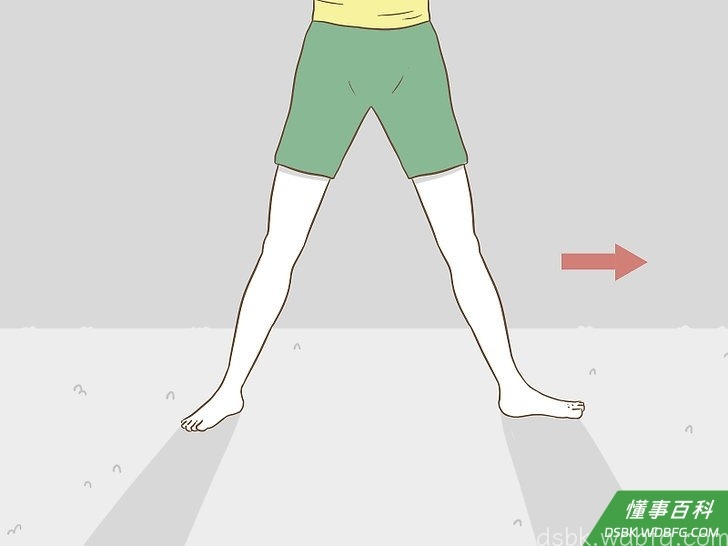 Step 3 一只脚指向你将要翻的方向。
