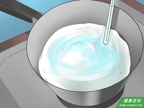 Step 5 在混合物中插入一支温度计,等待它降温。