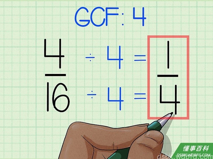 Step 4 进行约分。