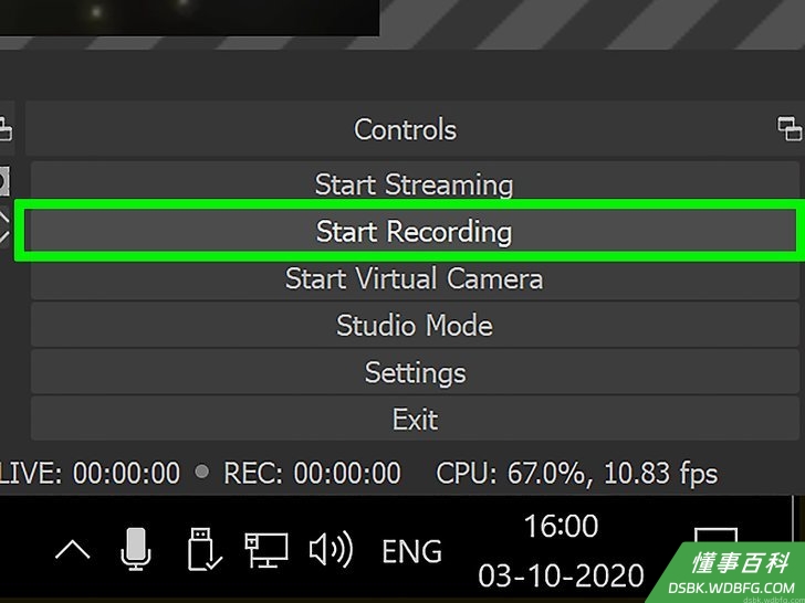 Step 14 点击“OBS”窗口里的开始录制。
