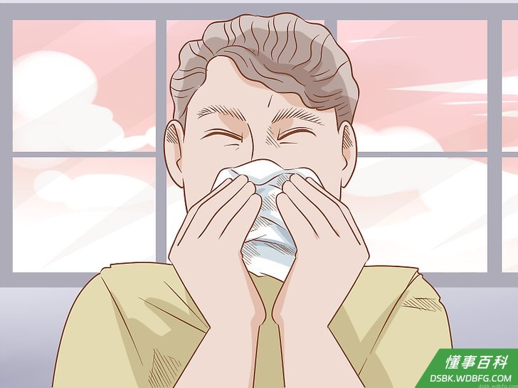 Step 2 通过打喷嚏、吞咽动作或轻轻地擤鼻涕，把鼻涕排出来。