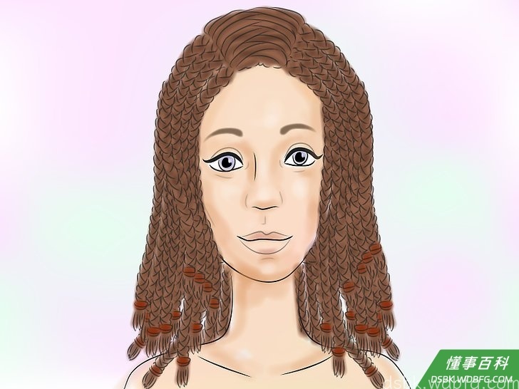 Step 7 都编完后,你可以白天就梳着这个发型,或者顶着这个发型睡觉。