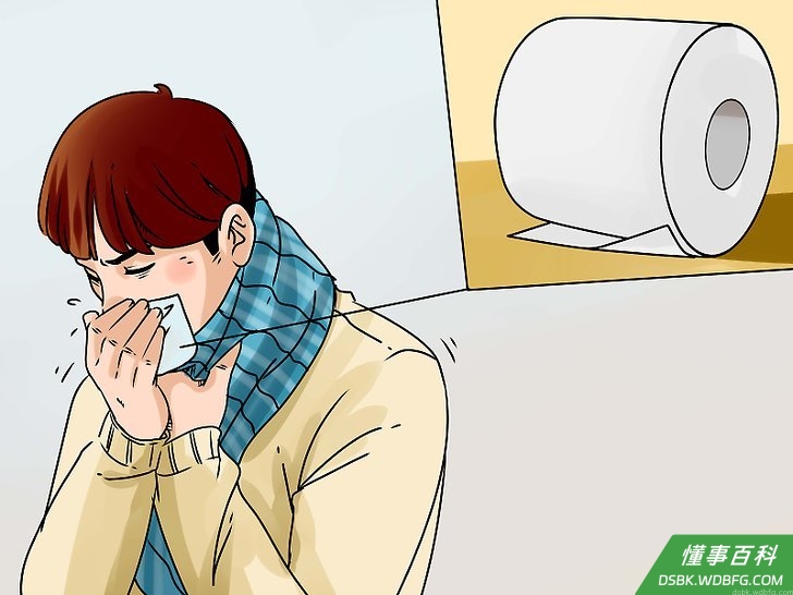 Step 2 咳嗽的时候，记得用纸巾捂住口鼻。