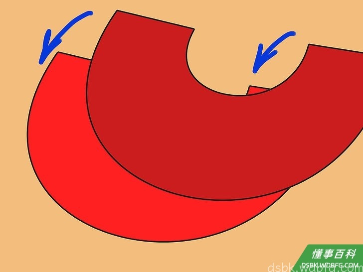 Step 2 另一片布片盖在上面。