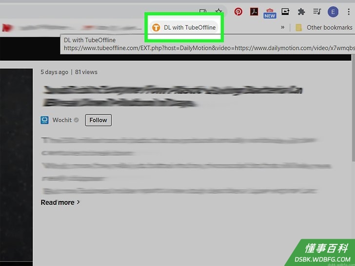 Step 14 点击用TubeOffline下载按钮。