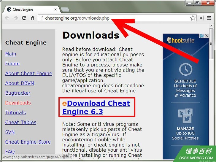 Step 1 下载作弊引擎(Cheat Engine)