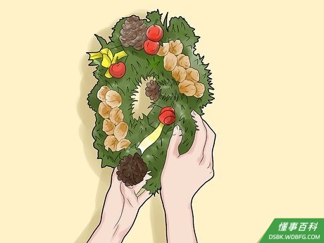 Step 6 挂好花环。