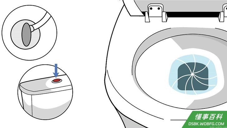 Step 4 打开水的阀门，冲洗马桶。
