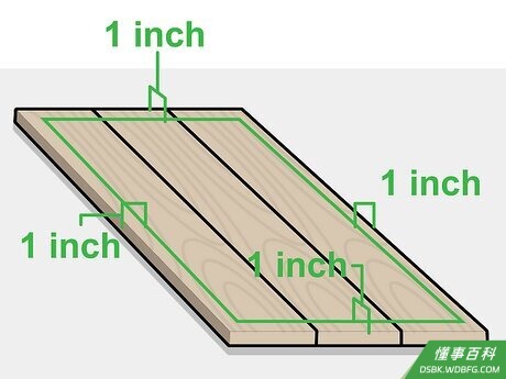 Step 4 在桌子底面标出裙板的位置。