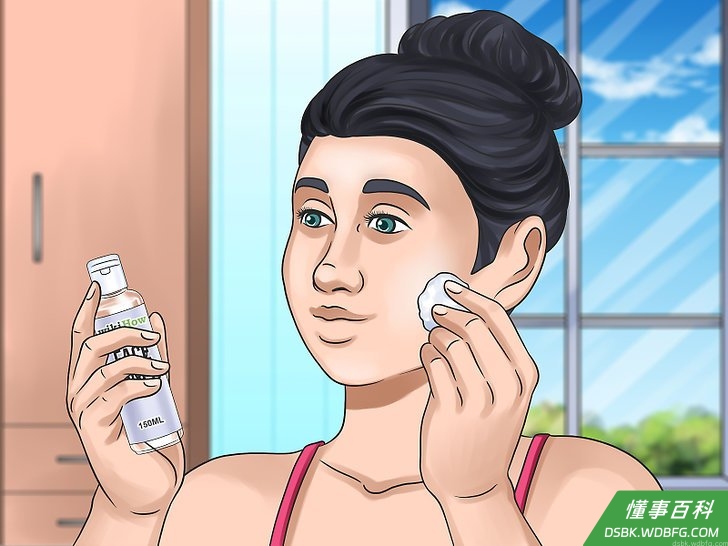Step 3 将爽肤水轻轻地抹到脸和脖子上。