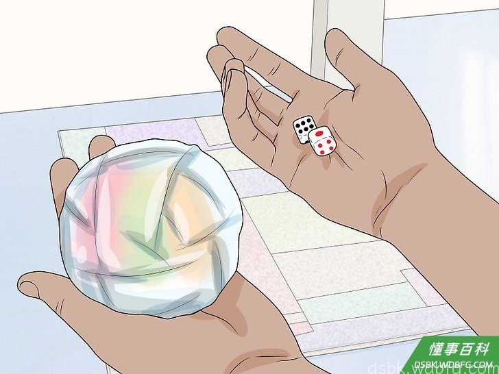 Step 2 将一对骰子交给拿球的人右边的那个人。
