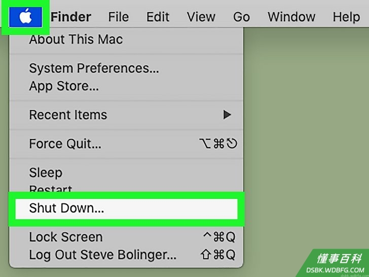 Step 1 拔掉Mac的充电器，关掉Mac。