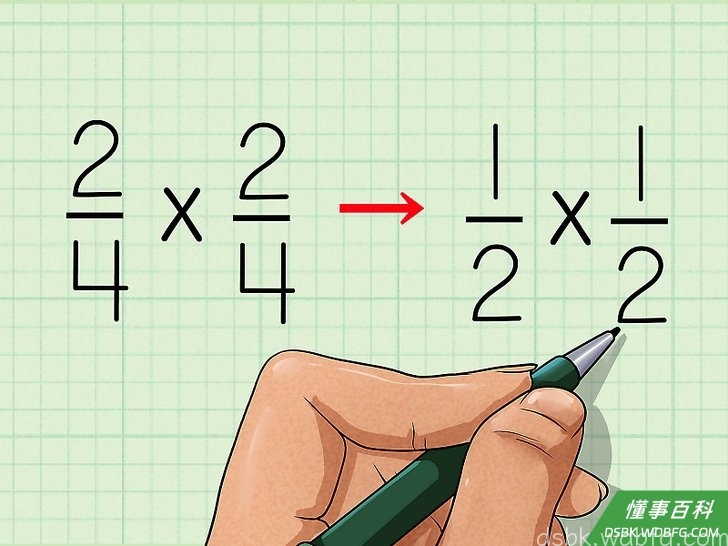 Step 3 约分第二个分数。