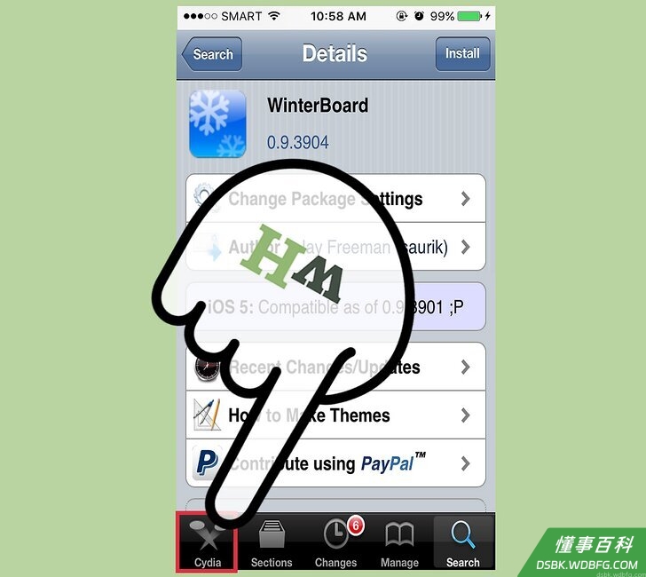 Step 2 在已越狱的iPhone上打开Cydia。
