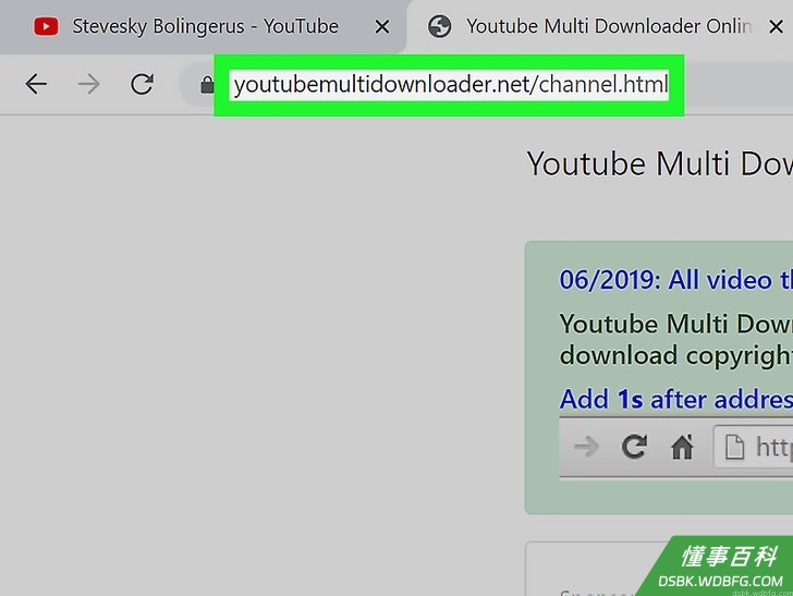Step 5 在新的标签页中打开https://youtubemultidownloader.net/channel.html...