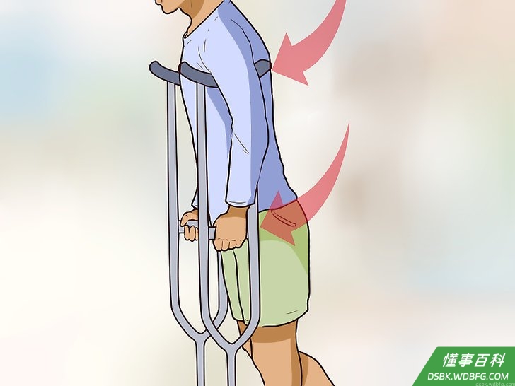 Step 3 正确握住拐杖。
