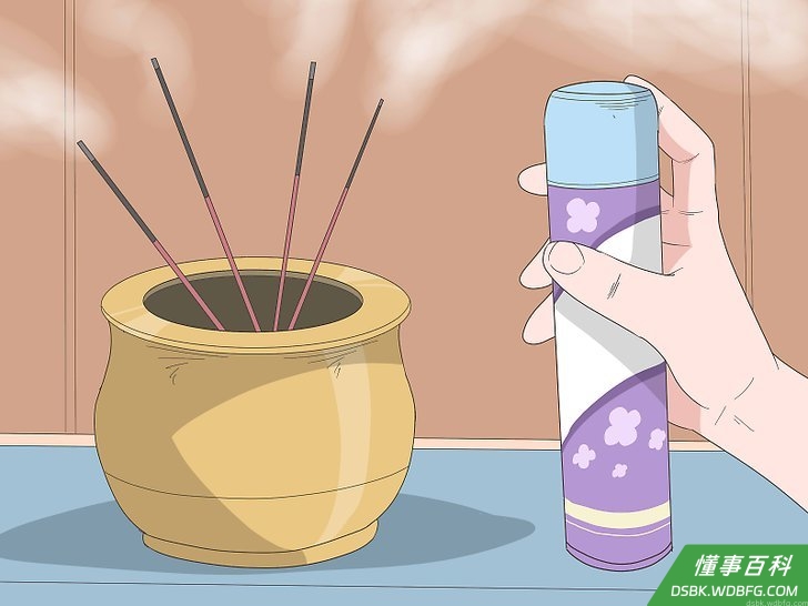 Step 9 点熏香或者用除臭喷剂改善房间的空气。