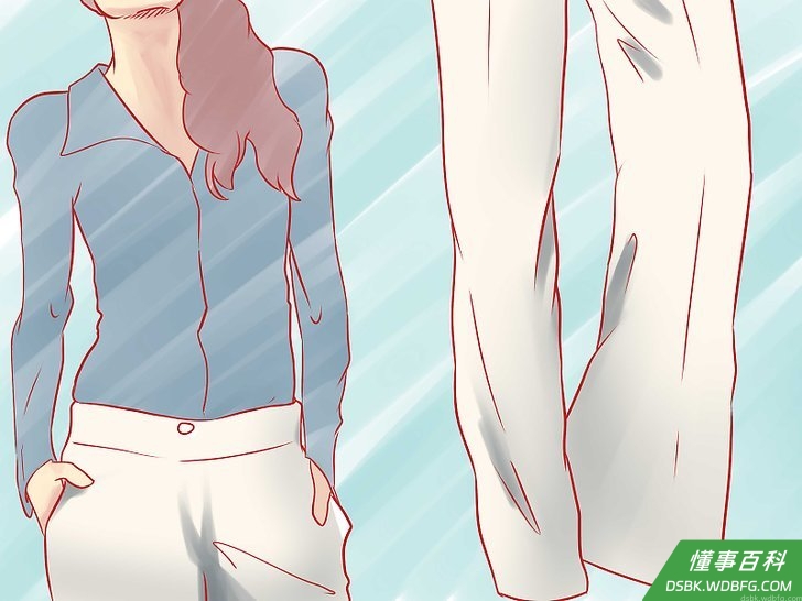 Step 2 合身的纽扣样式衬衫搭配白色的宽腿裤。