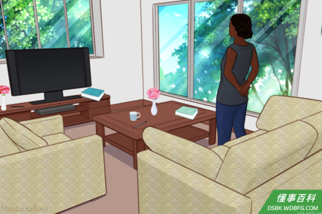 Girl Stands in Living Room.png