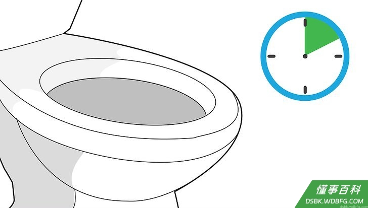 Step 3 等待10分钟，让马桶里发生化学反应。