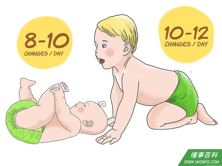 Step 1 记住，新生儿每天需要换10到12次尿片，大一点的婴儿或者幼儿需要换8到10次。