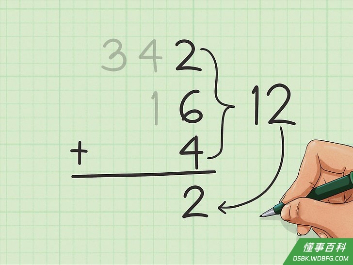 Step 3 将第一列数字相加。