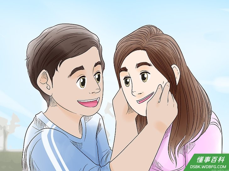 Step 1 轻扫粘在她脸上或头发上的东西。